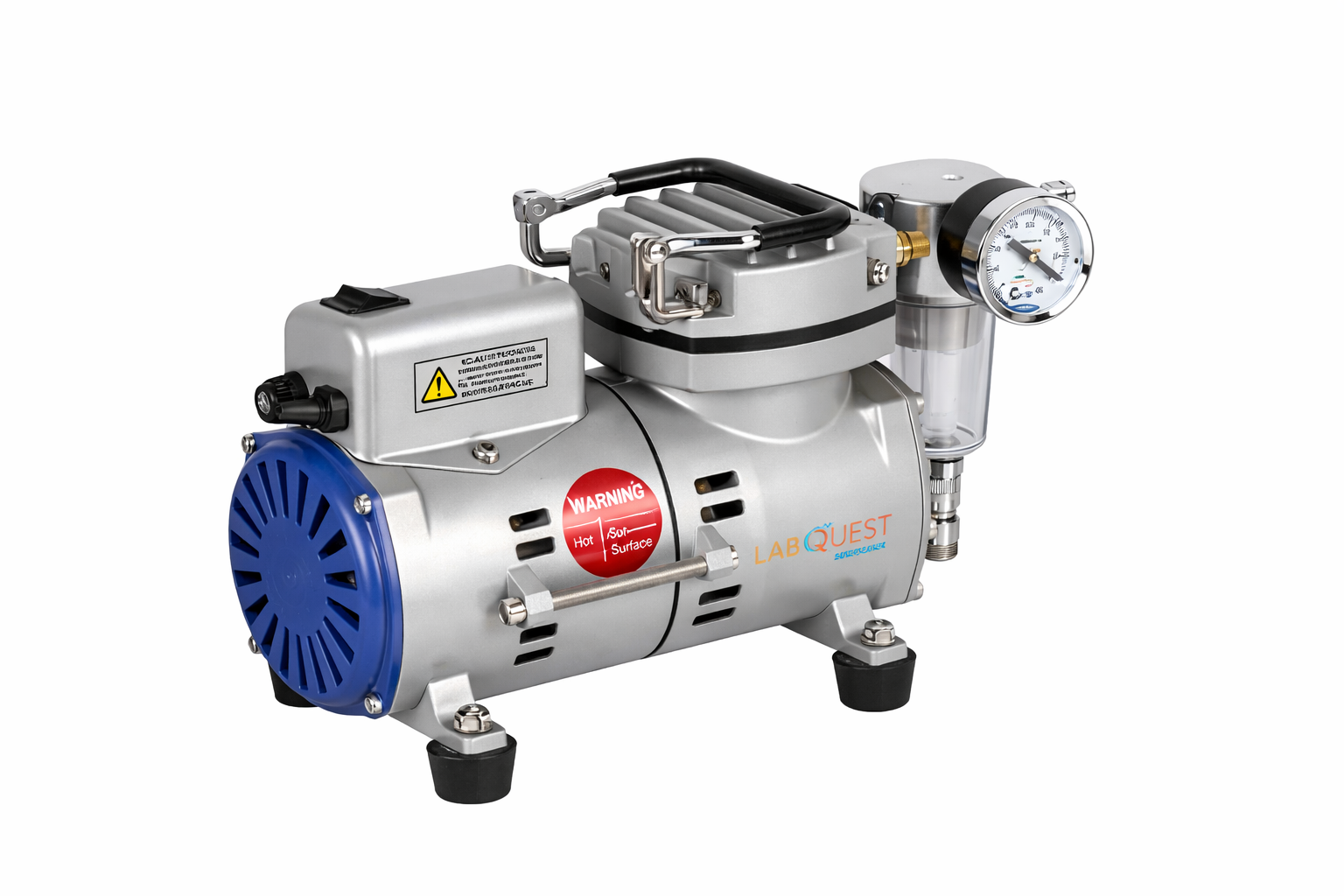 Borosil Oil Free Vacuum Pump BORO-034 | 34 L/min Capacity with Moisture Trap & Gauge